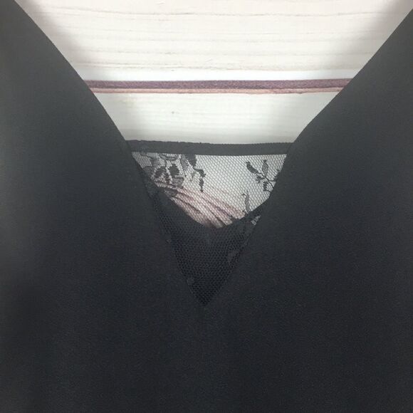 Cooper & Ella Black Crepe Lace Trim Tank Top - Picture 2 of 7